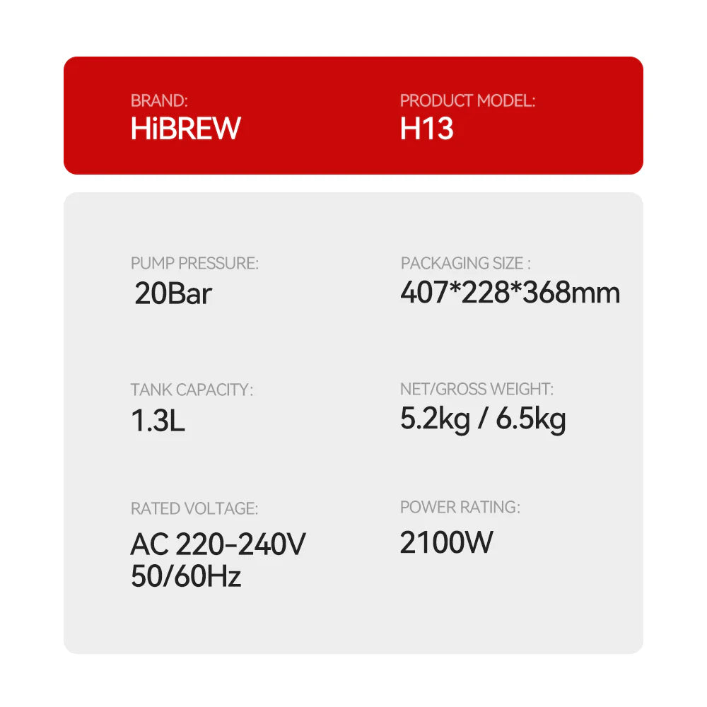 Cafeteira Expresso Profissional com Caldeira Dupla e Tela Touchscreen HiBREW H13