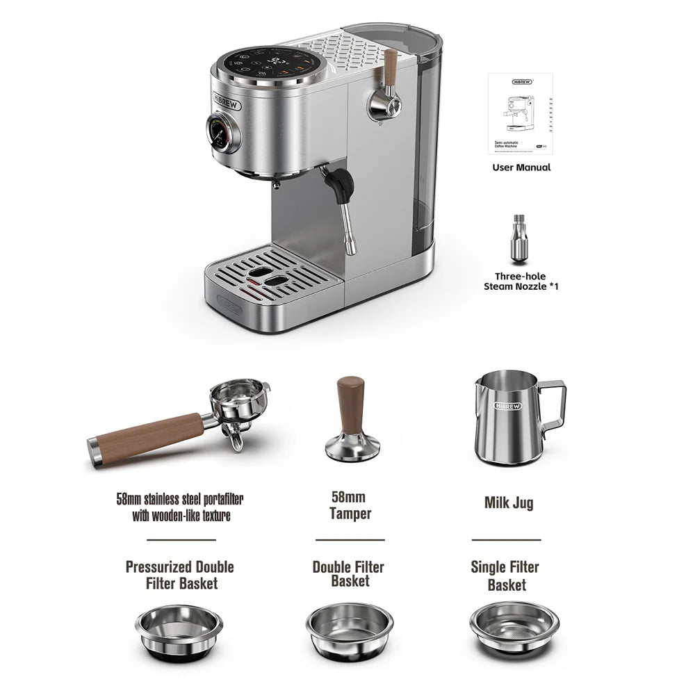 Cafeteira Expresso Profissional com Caldeira Dupla e Tela Touchscreen HiBREW H13