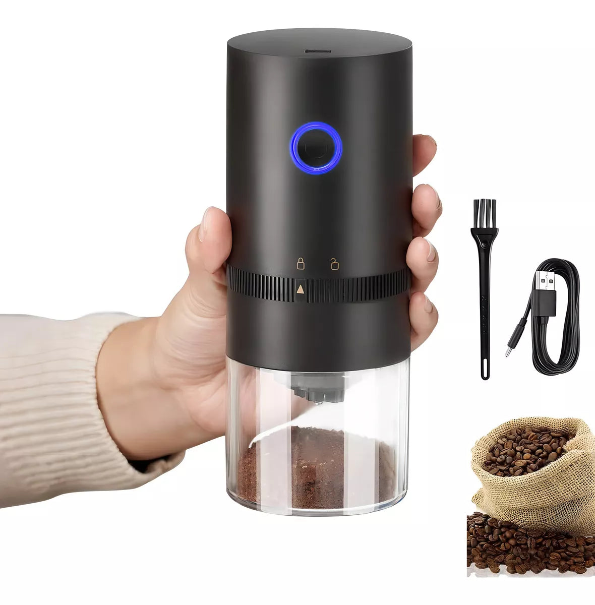 Moedor de Cafe Eléctrico Portátil Recarregável